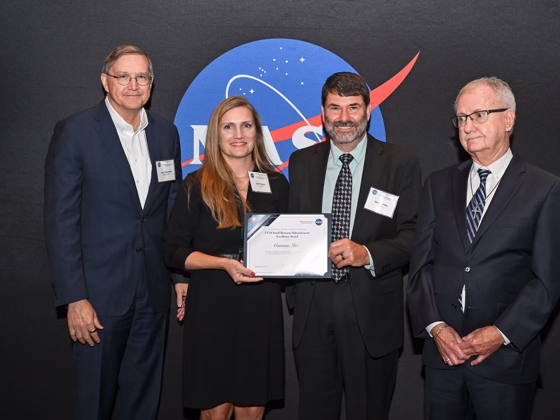 Canvas Contractors Receive MSFC Fiscal Year 2024 Small Business Subcontractor Excellence Award
